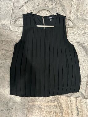 Premise Black Pleated Sleeveless Camisole Top